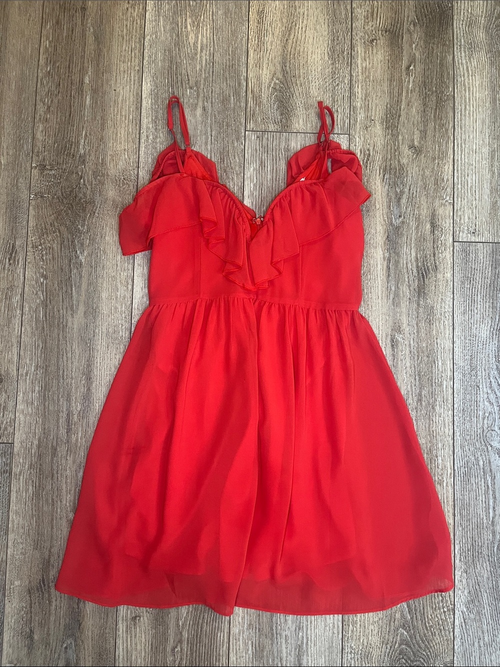 Love Riche Red Ruffle Mini Dress